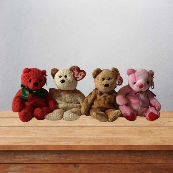 Ty Other - Ty Beanie Baby Lot  Mistletoe, Huggy, Romance & Cashew